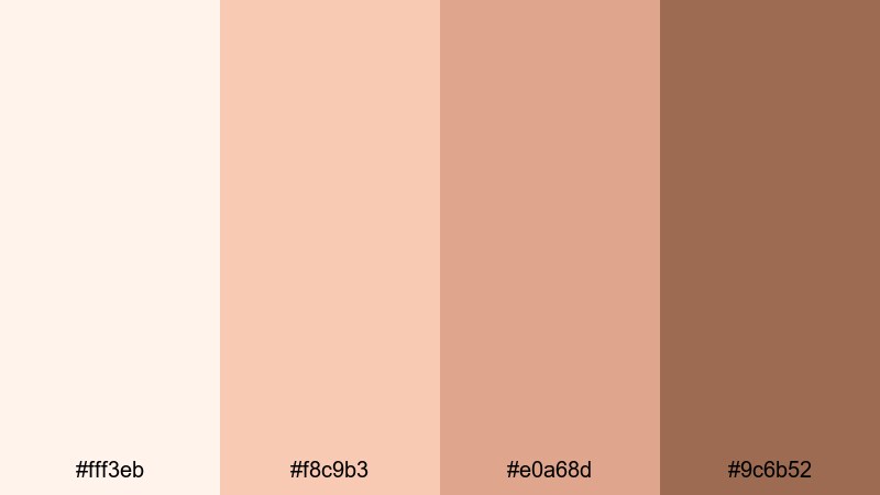 blush linen morning brown peach color palette with hex codes