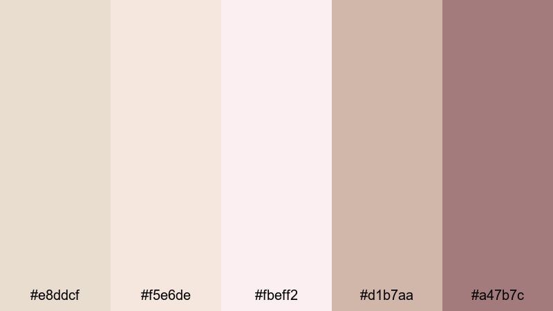 blush linen morning light taupe color palette with hex codes