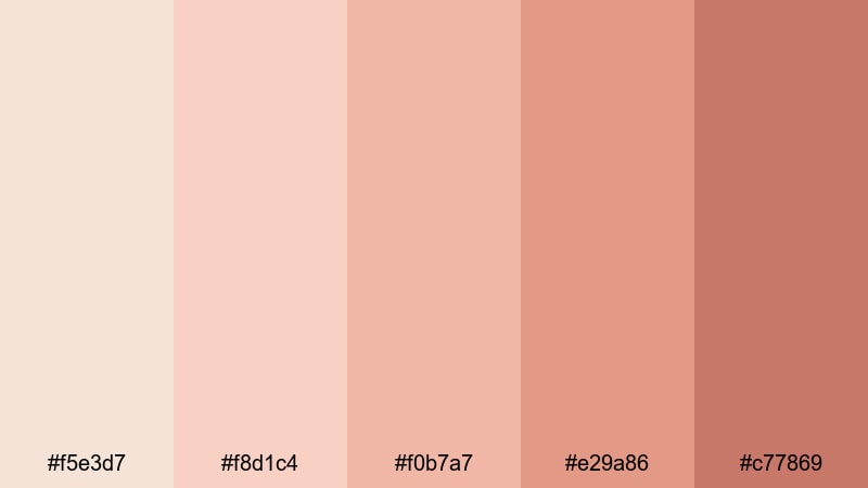 blush morning fawn fawn color palette with hex codes