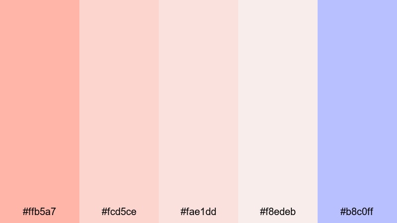 blush morning glow melon color palette with hex codes