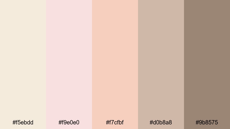 blush morning light cream beige color palette with hex codes