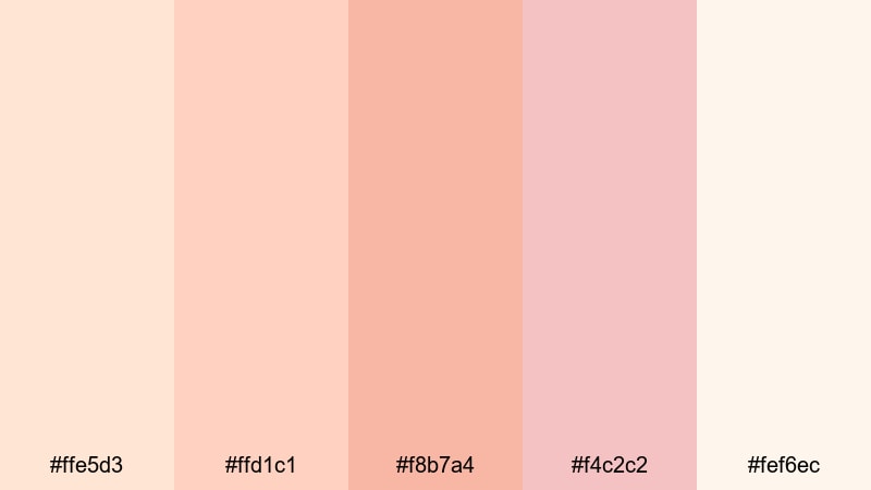 blush morning light peach color palette with hex codes