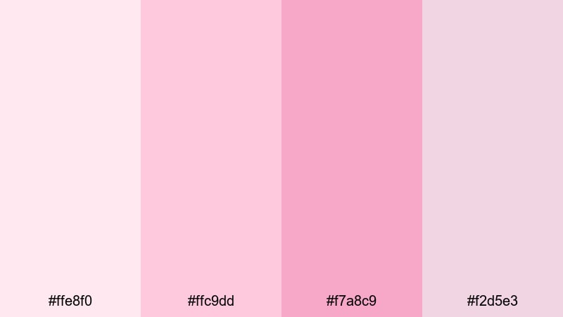 blush morning light rose color palette with hex codes