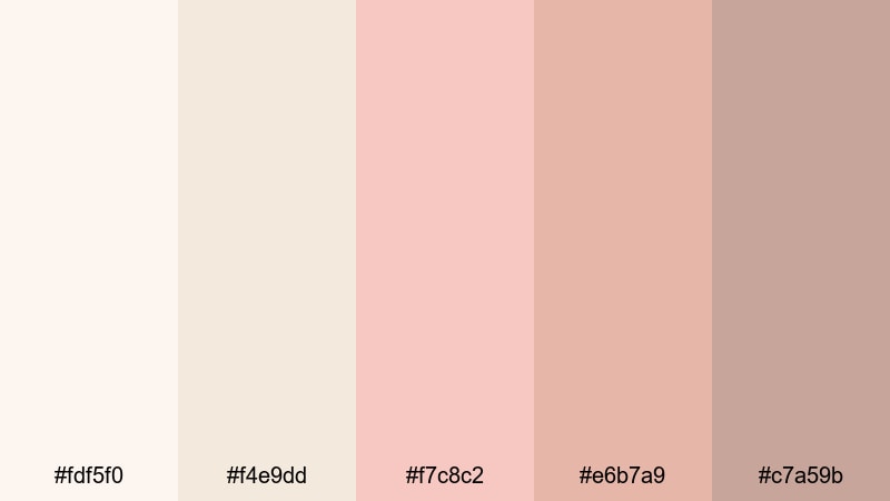 blush morning pearl pearl color palette with hex codes