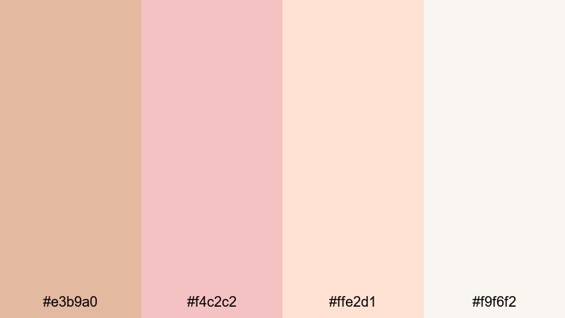 blush oasis dream desert sand color palette with hex codes