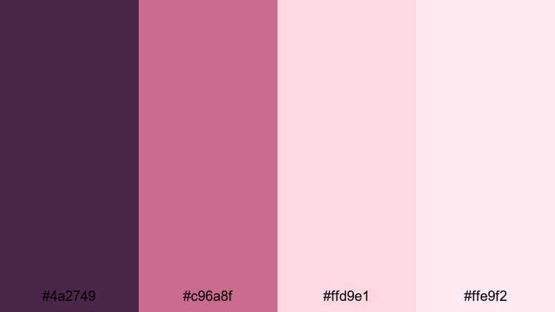 blush orchard dream eggplant color palette with hex codes