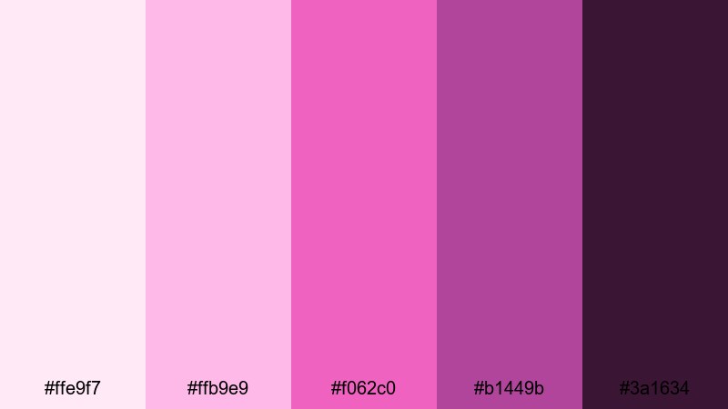 blush orchid reverie purple magenta color palette with hex codes
