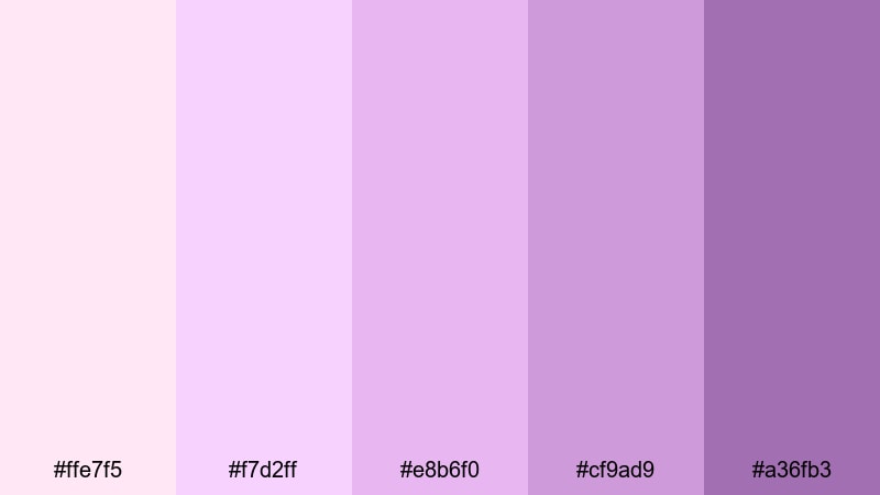 blush orchid whisper purple color palette with hex codes