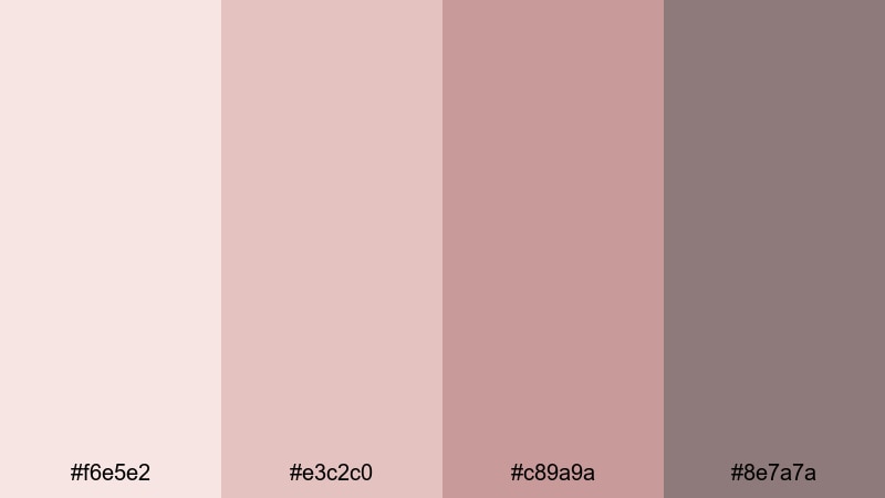 blush quiet morning muted color palette with hex codes