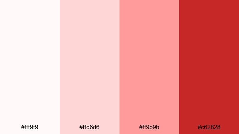 blush ribbon romance white red color palette with hex codes