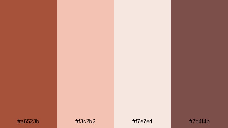 blush rust bouquet red rust color palette with hex codes