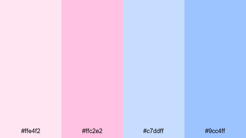 blush sky daydream pink blue color palette with hex codes