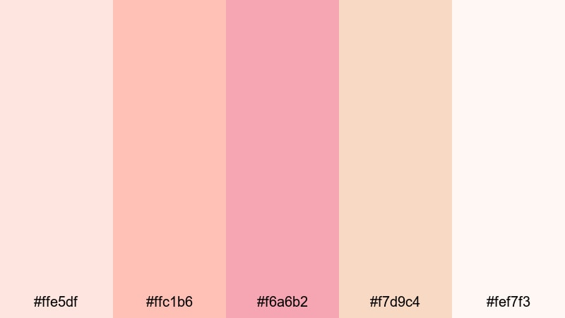 blush studio glow aesthetic color palette with hex codes