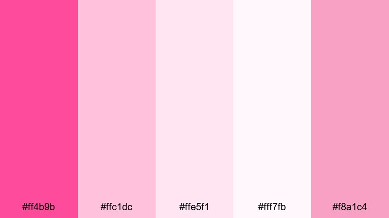 blush sunrise romance hot pink color palette with hex codes