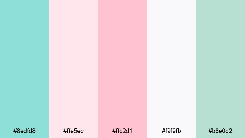 blush tide drift robins egg blue color palette with hex codes