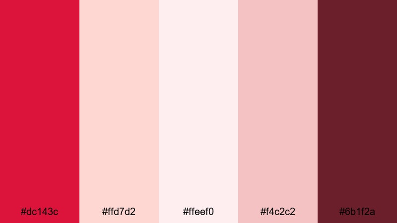 blush velvet crimson crimson red color palette with hex codes