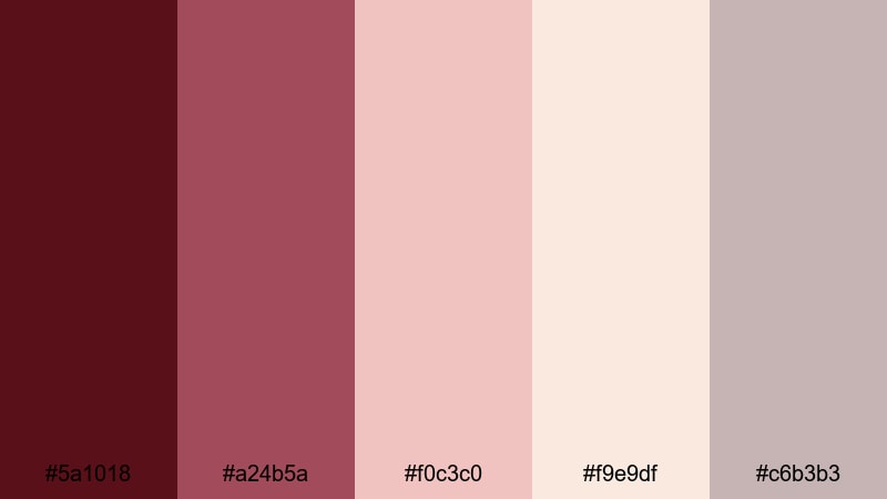 blush velvet rosewood rosewood color palette with hex codes