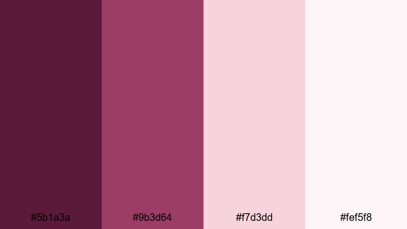 blushed wine whisper purple wine color palette with hex codes