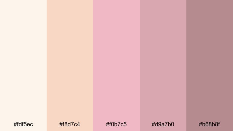 blushing almond sunrise almond color palette with hex codes