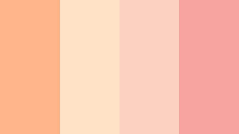 blushing horizon glow sunset apricot color palette with hex codes