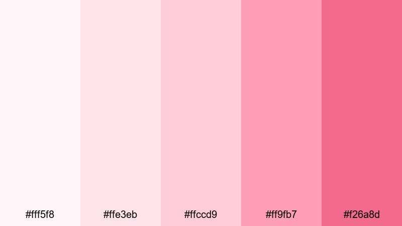 blushing morning light valentines day color palette with hex codes