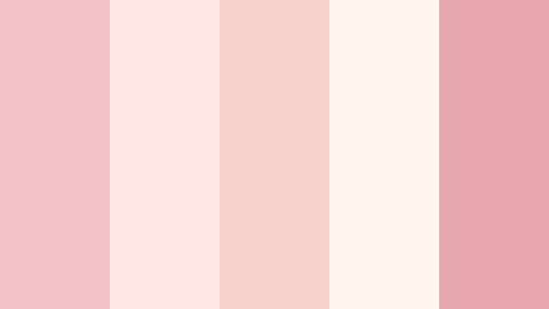 blushing wedding glow powdered rose color palette with hex codes