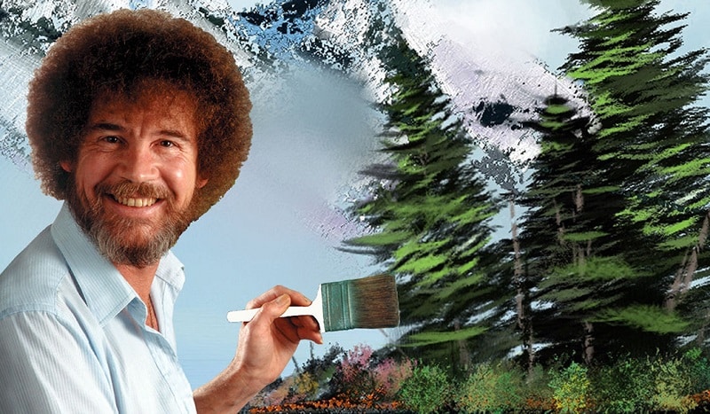 smiling bob ross