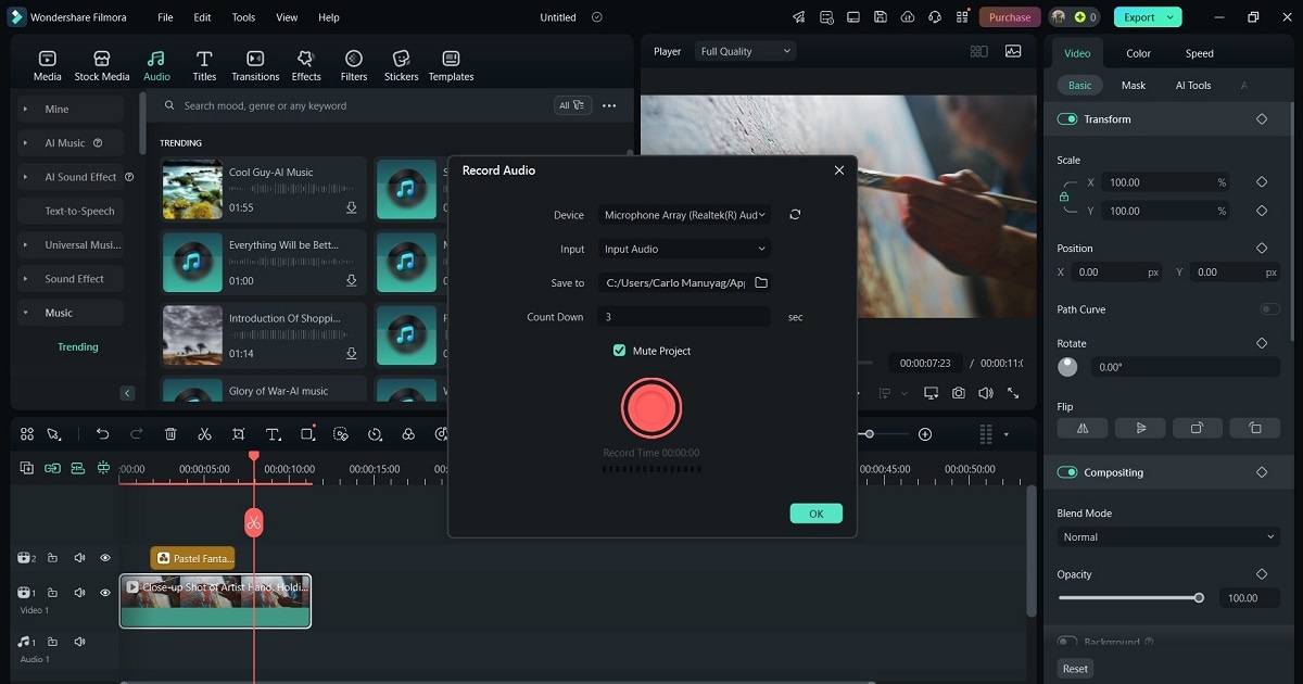 recording in app