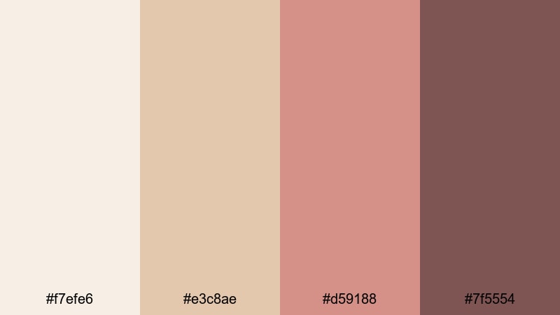 boho shell sand sand color palette with hex codes