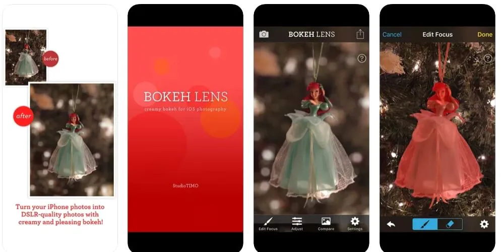 add  bokeh effects with  Bokeh Lens app