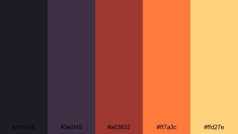 bonfire night energy autumn color palette with hex codes