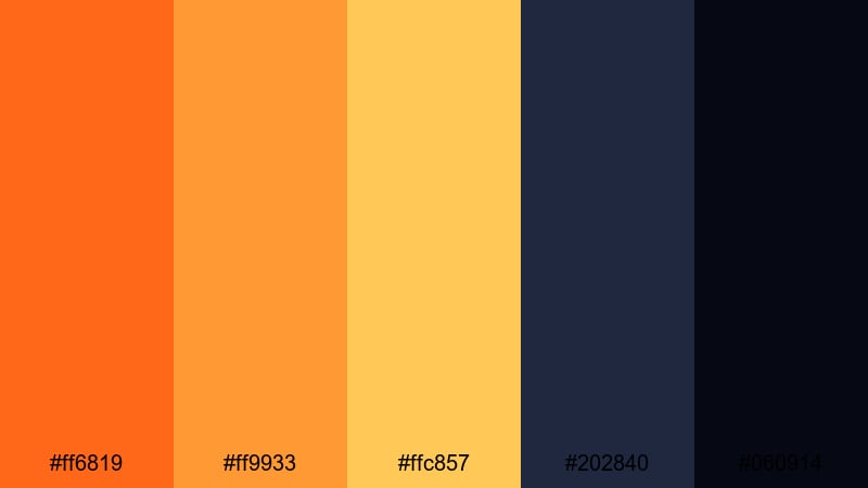 bonfire night energy pumpkin color palette with hex codes