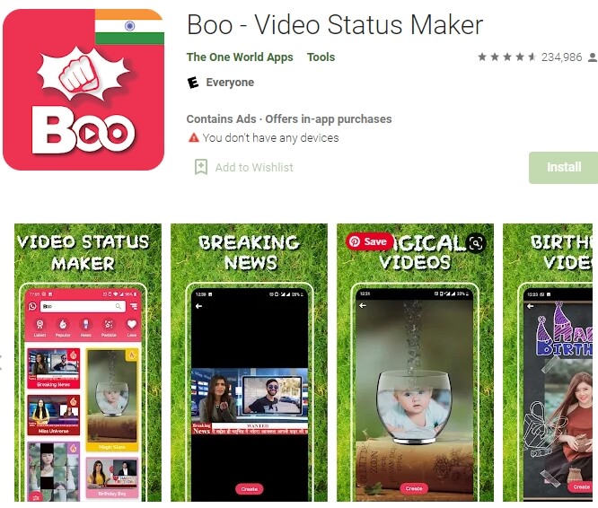 Boo – Video Status Maker