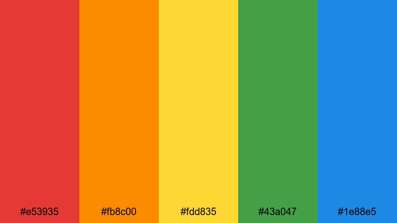 brand safe spectrum rainbow color palette with hex codes