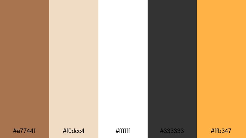 brand studio contrast dark tan color palette with hex codes