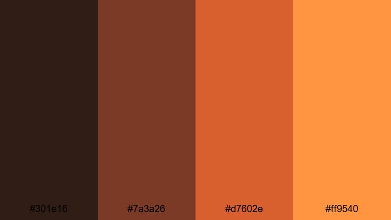 brand studio ember brown red orange color palette with hex codes