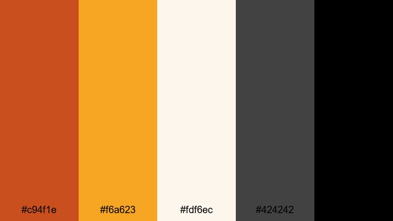 brand studio heat burnt orange color palette with hex codes