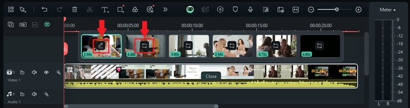 replace and edit the clips
