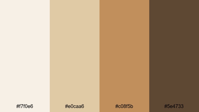 branding toffee neutral pale brown color palette with hex codes