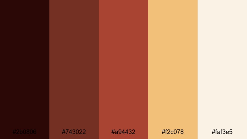 brick accent titles dark red color palette with hex codes