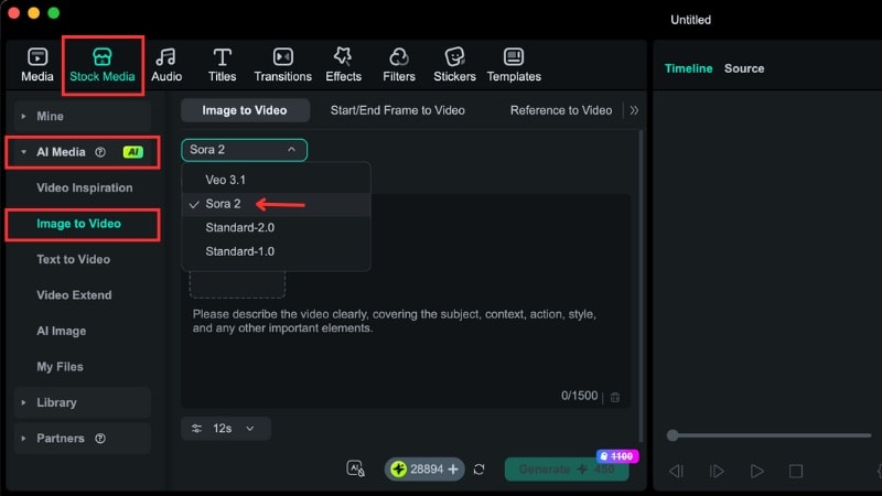 accéder à l’outil image vers vidéo
