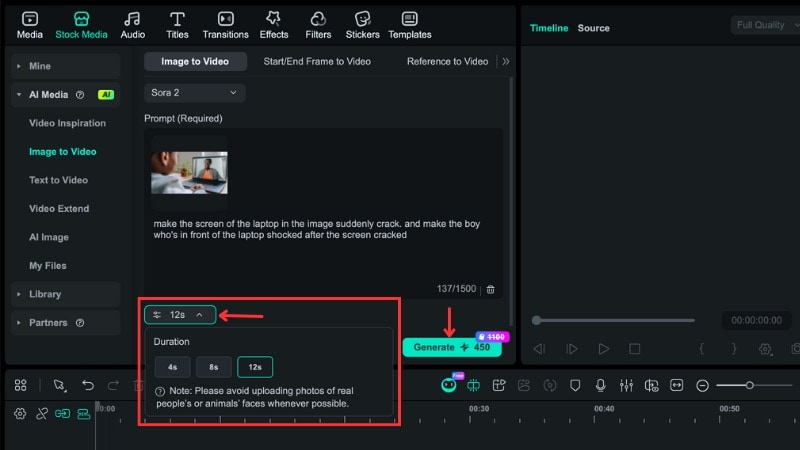 ajuster les paramètres et générer la vidéo
