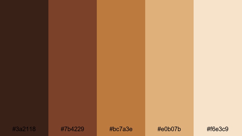 bronze chestnut elegance dark brown color palette with hex codes