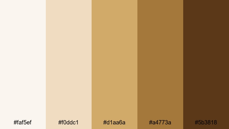 bronzed champagne titles golden brown color palette with hex codes