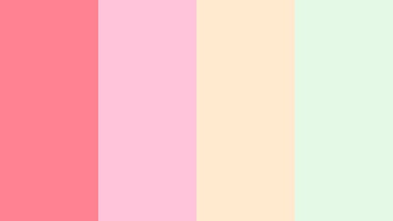 bubble reef pastels coral reef pink color palette with hex codes