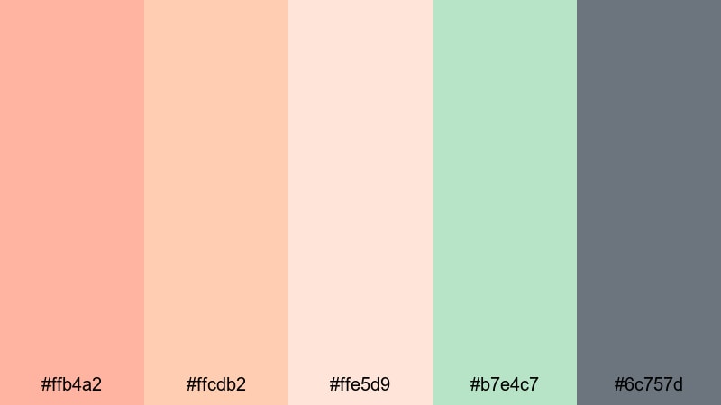 bubble tea afternoon melon color palette with hex codes