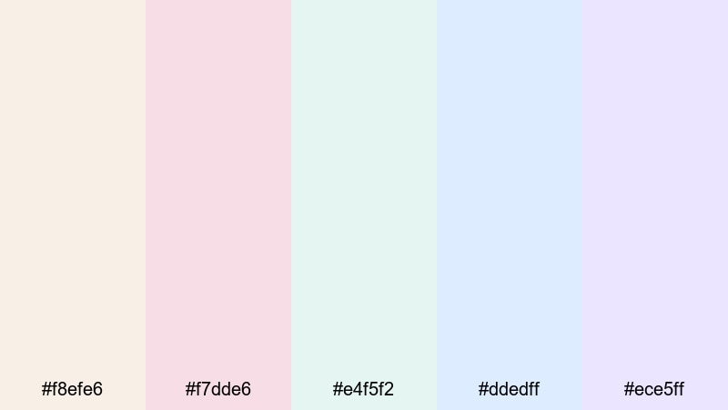 bubble tea dreams light color palette with hex codes