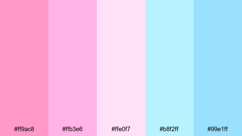 bubblegum boardwalk cotton candy color palette with hex codes