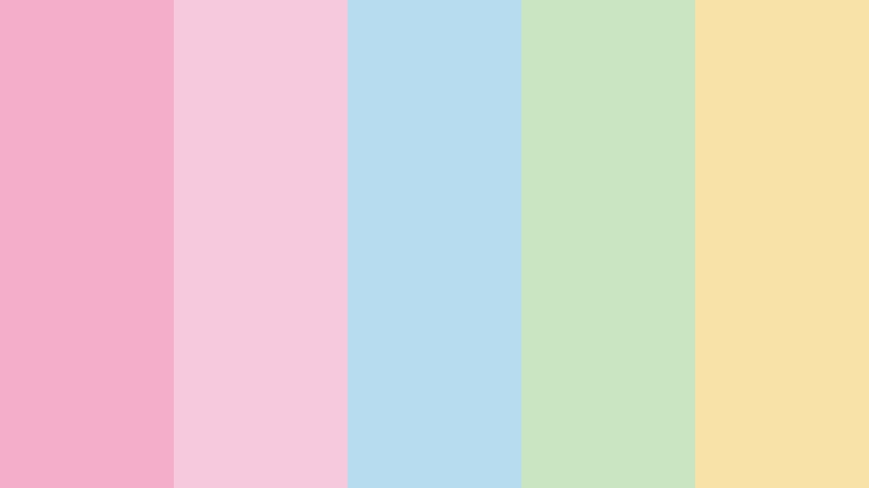 bubblegum breeze pastel color color palette with hex codes
