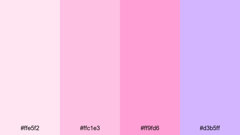 bubblegum chill intro ice cream color palette with hex codes